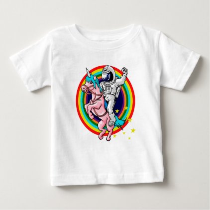 Astronaut riding a unicorn baby T-Shirt