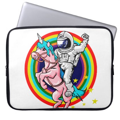 Astronaut riding a unicorn laptop sleeve