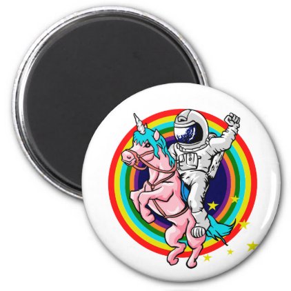 Astronaut riding a unicorn magnet