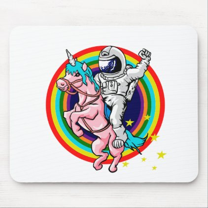 Astronaut riding a unicorn mouse pad