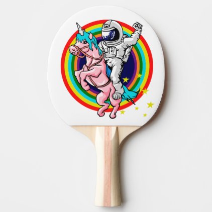 Astronaut riding a unicorn Ping-Pong paddle