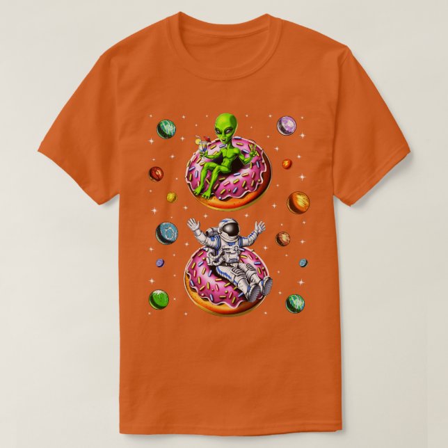 Astronaut  Riding Donut T-Shirt (Design Front)