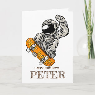 Astronaut Riding SKATEBOARD  Card