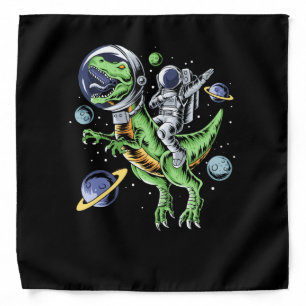 Astronaut Riding T-Rex Dinosaur Astro T-Rex Space Bandana