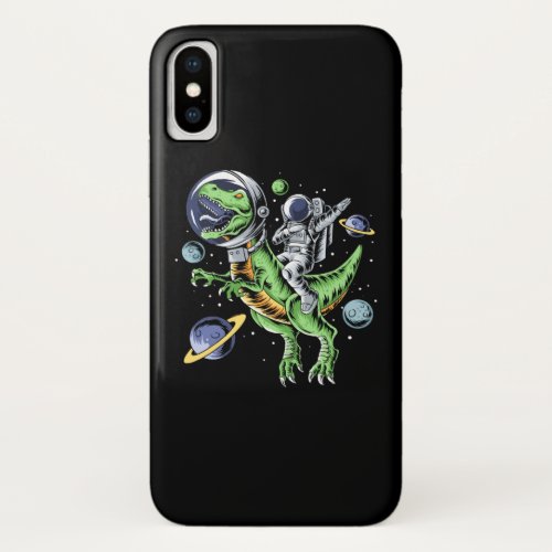 Astronaut Riding T_Rex Dinosaur Astro T_Rex Space iPhone X Case