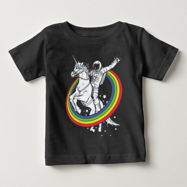 Astronaut Riding Unicorn  Baby T-Shirt (Front)