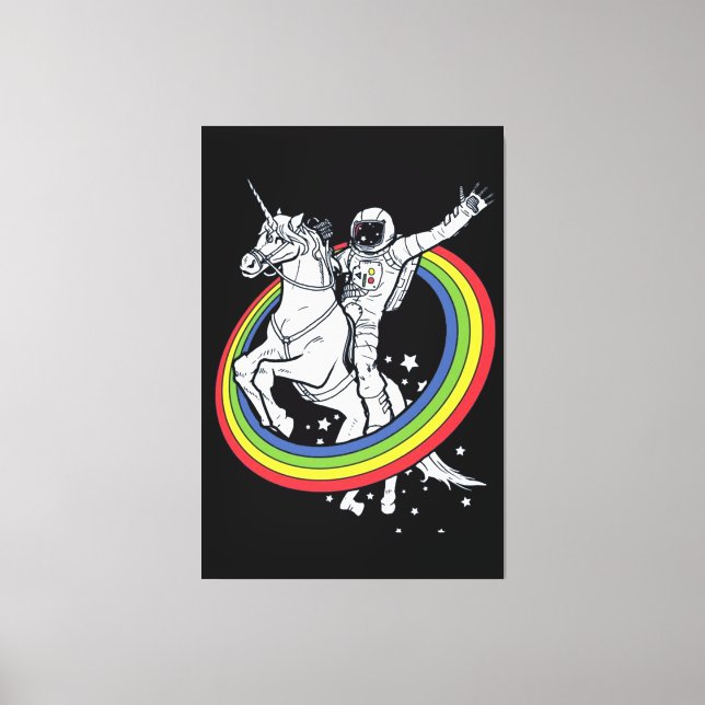Astronaut Riding Unicorn  Canvas Print (Front)