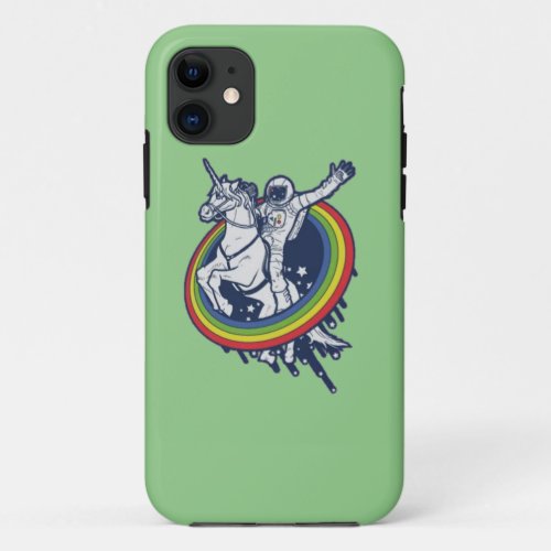 Astronaut Riding Unicorn   iPhone 11 Case