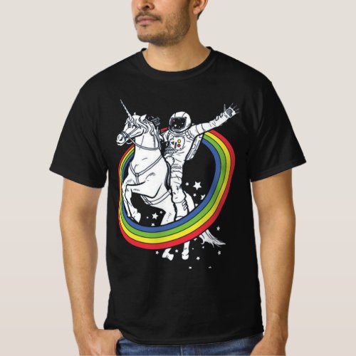 Astronaut Riding Unicorn T_Shirt