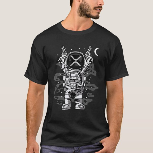 Astronaut Ripple XRP Coin To The Moon Crypto Token T-Shirt (Front)