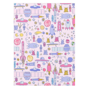 astronaut robot alien rocket ufo sci-fi spaceship tablecloth