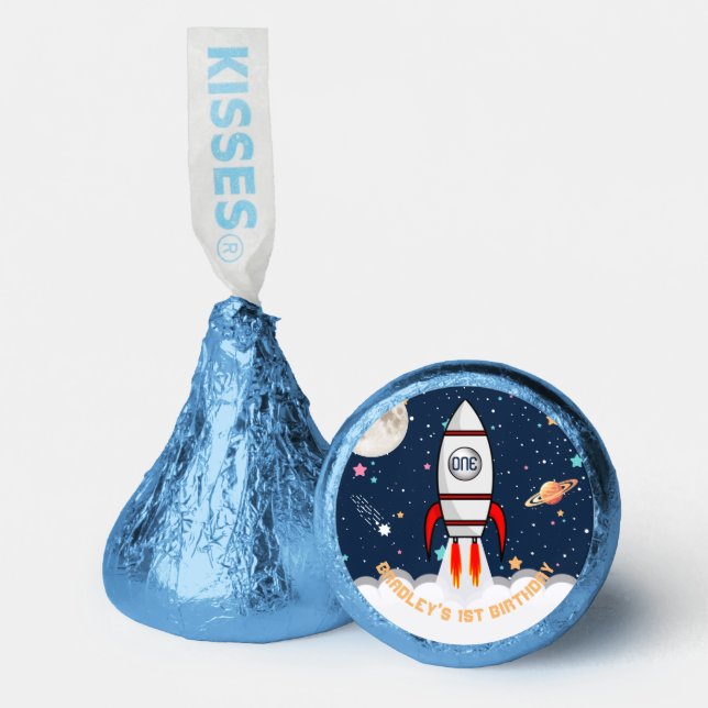 Astronaut Rocket Outer Space 1st Birthday Hershey®'s Kisses® (Front)