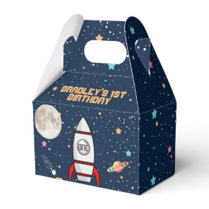 Astronaut Rocket Outer Space 1st Birthday Party Favor Box