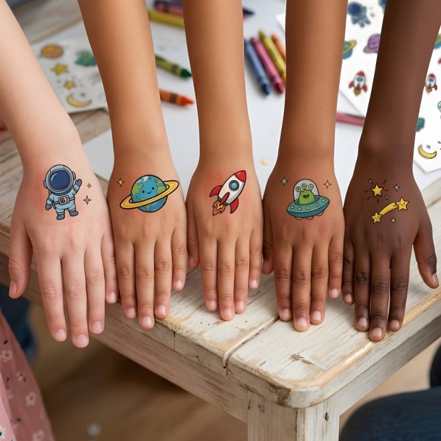 Astronaut, Rocket, Planet & Alien Space Adventure Temporary Tattoos (Creator Uploaded)
