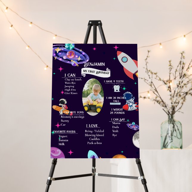 Astronaut Rocket planet & Outer space milestone  Foam Board (In Situ (Stand))