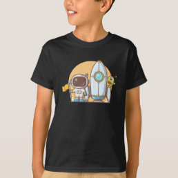 Astronaut Rocket Ship Alien T-Shirt