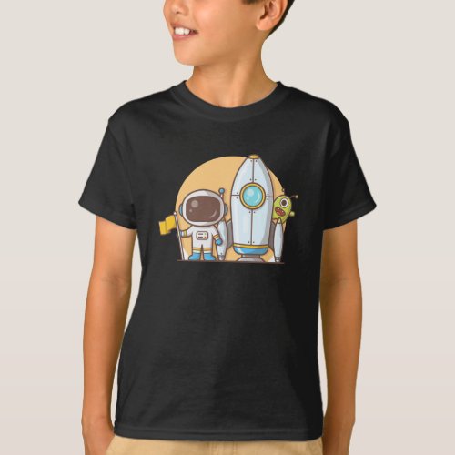 Astronaut Rocket Ship Alien T_Shirt