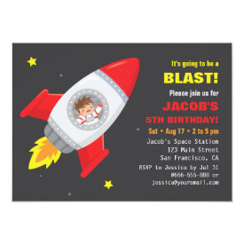 Astronaut Rocket Ship Space Kids Birthday Invites