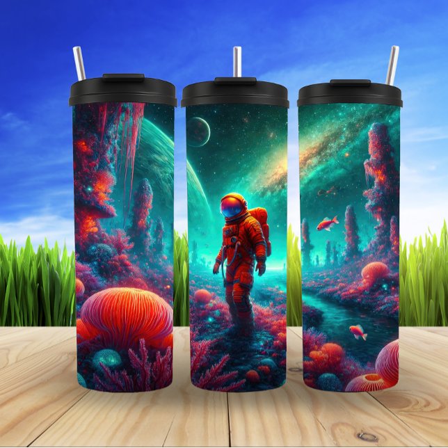 Astronaut’s Journey Through Alien Realms Thermal Tumbler (Creator Uploaded)