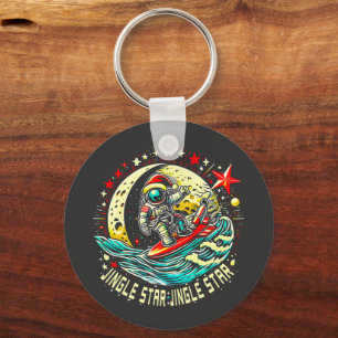 Astronaut Santa Christmas Xmas Space Gift Keychain
