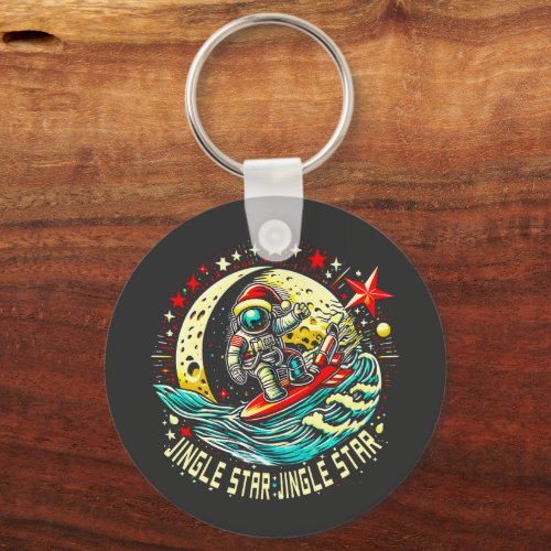 Astronaut Santa Christmas Xmas Space Gift   Keychain