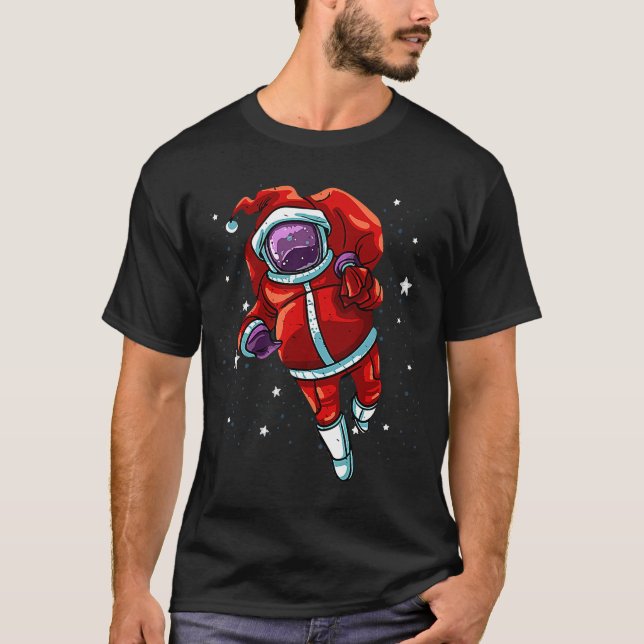 Astronaut Santa Christmas Xmas Space T-Shirt (Front)
