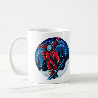 Astronaut Santa With Skateboard Coffee Mug