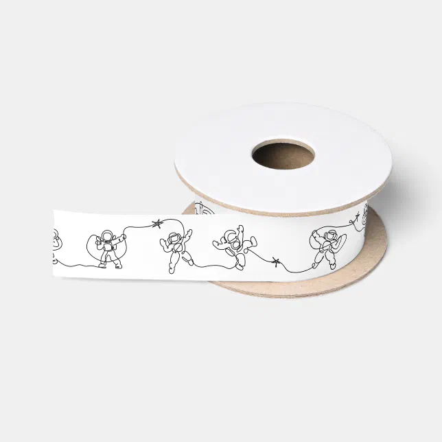 Astronaut Satin Ribbon | Zazzle