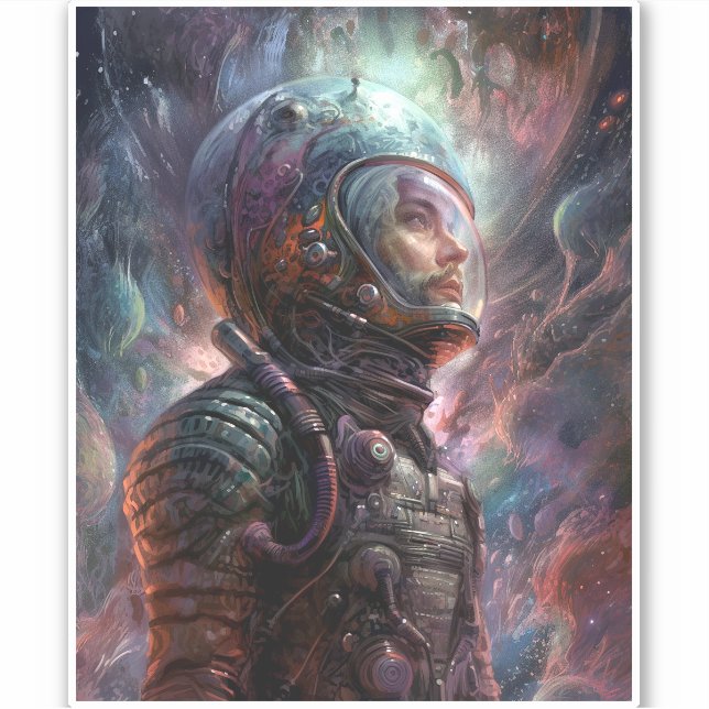 Astronaut Science Fiction Art Sticker (Front)