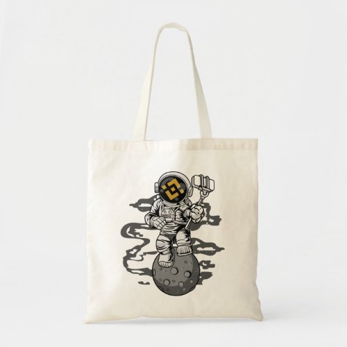 Astronaut Selfie Binance Coin HODL To The Moon Tote Bag