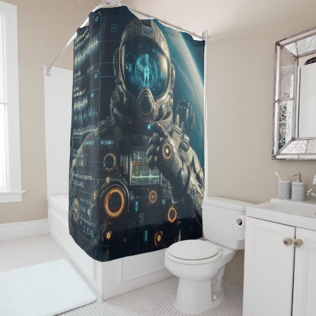 Astronaut Shower Curtain (In Situ)