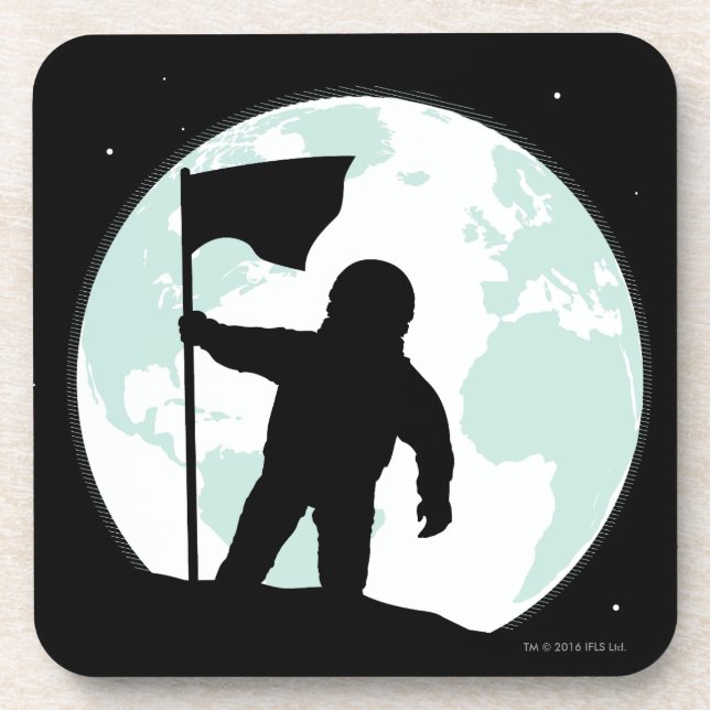 Astronaut Silhouette Beverage Coaster (Front)