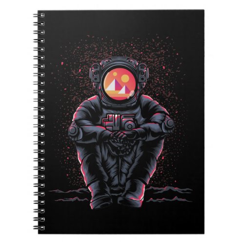 Astronaut Sitting Decentraland MANA Coin Crypto Notebook