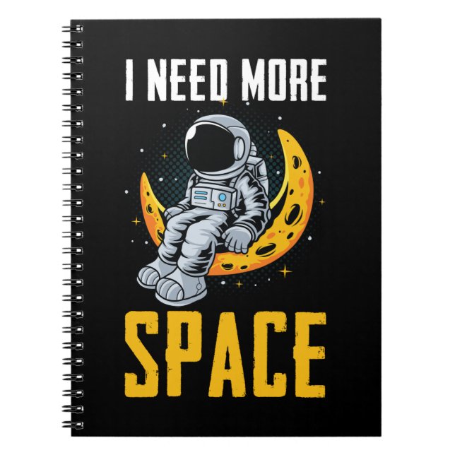 Astronaut sitting Moon Space Humor Notebook (Front)