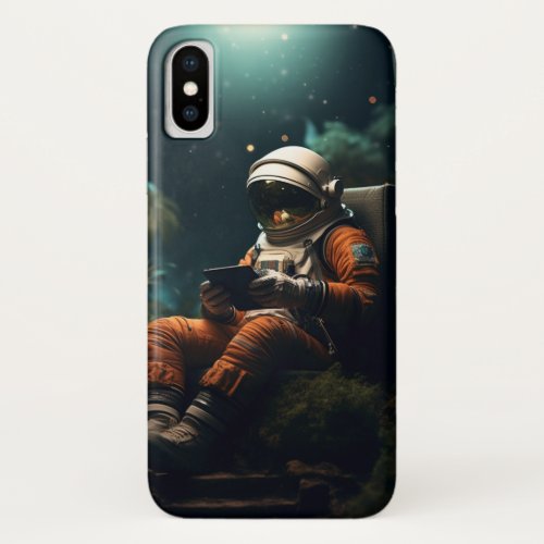 Astronaut sitting on a chair iPhone x case