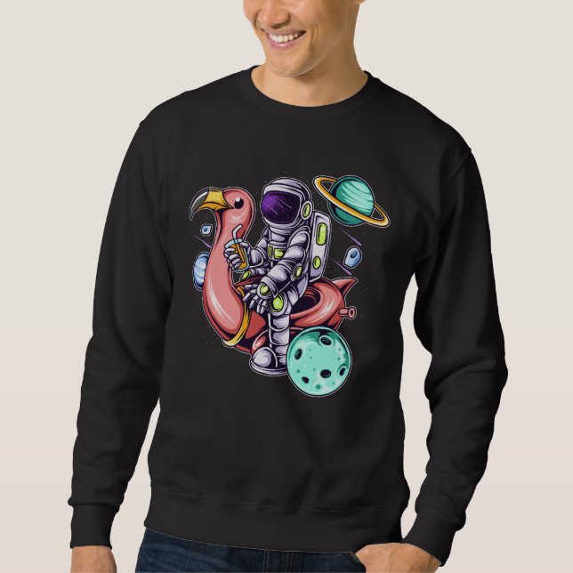 Astronaut Sitting on a Flamingo Summer Boy Girl Wo Sweatshirt (Front)