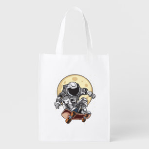 Astronaut Skate Grocery Bag