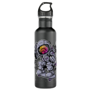Astronaut Skate HEX Crypto Coin HODL Token Stainless Steel Water Bottle