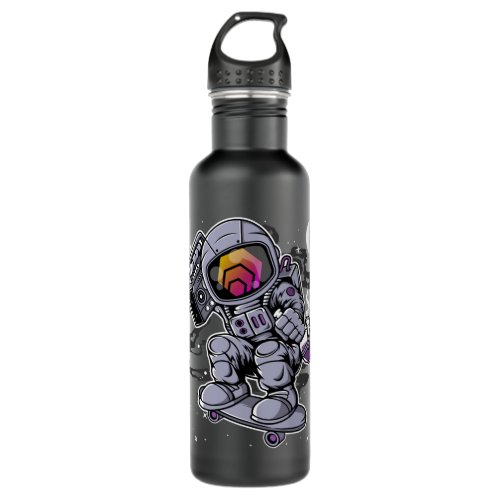 Astronaut Skate HEX Crypto Coin HODL Token Stainless Steel Water Bottle