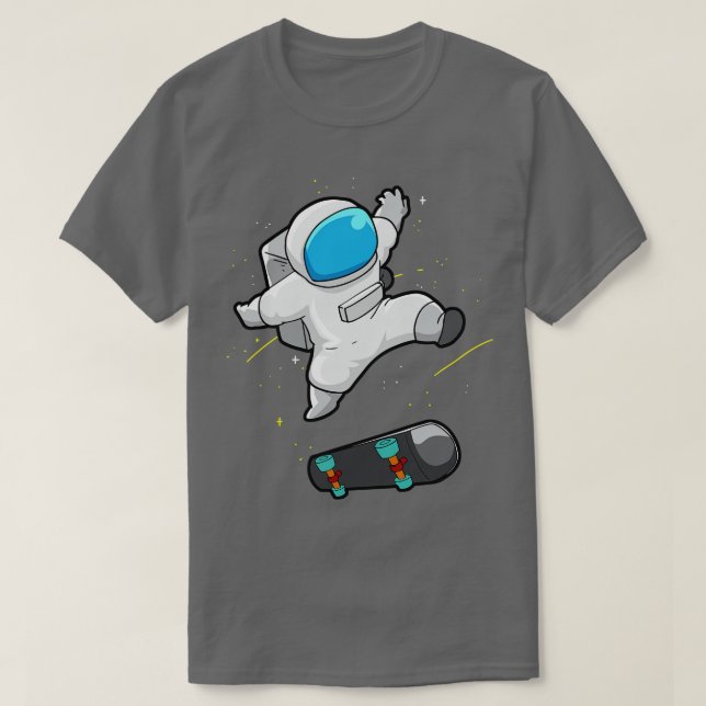 Astronaut Skateboard Skateboarding T-Shirt (Design Front)