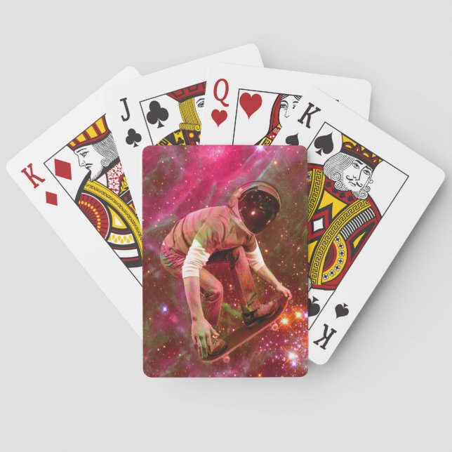 Astronaut Skateboarder Poker Cards (Back)