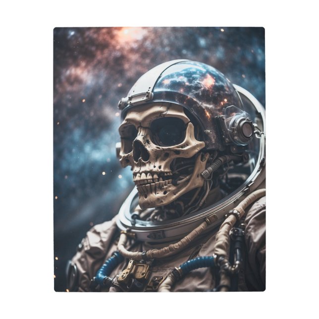 Astronaut skeleton guy. metal print (Front)