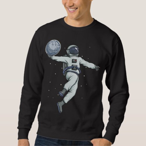 Astronaut Slam Dunks Moon in Outer Space _ Kids As Sweatshirt