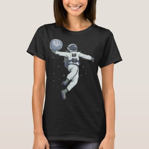 Astronaut Slam Dunks Moon in Outer Space _ Kids As T_Shirt