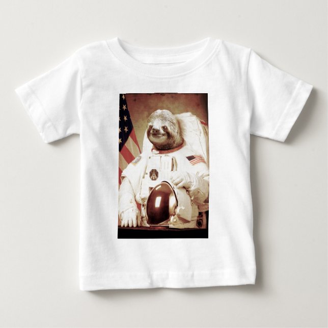 Astronaut Sloth Baby T-Shirt (Front)
