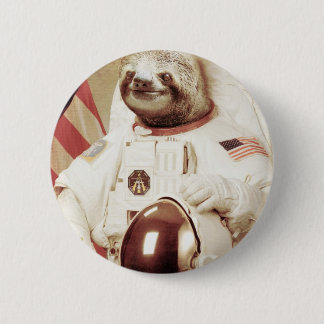 Astronaut Sloth Pinback Button