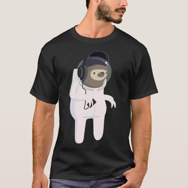 Astronaut Sloth Sticker T-Shirt (Front)