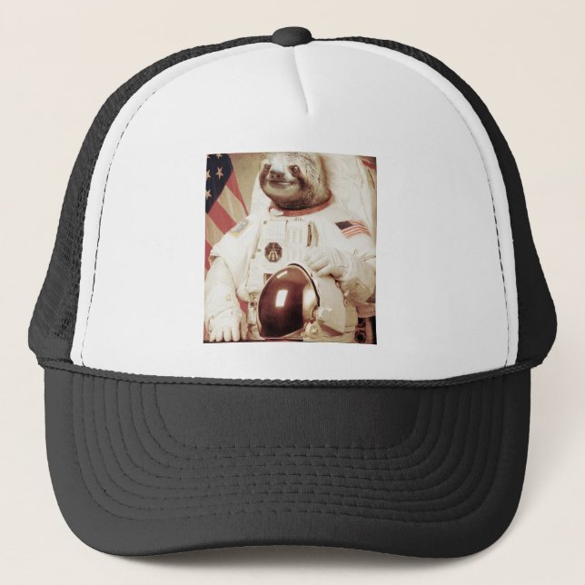 Astronaut Sloth Trucker Hat (Front)