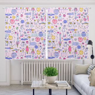 astronaut snail zebra penguin ufo sci-fi spaceship blackout curtains