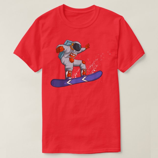 Astronaut Snowboarding In Space  T-Shirt (Design Front)